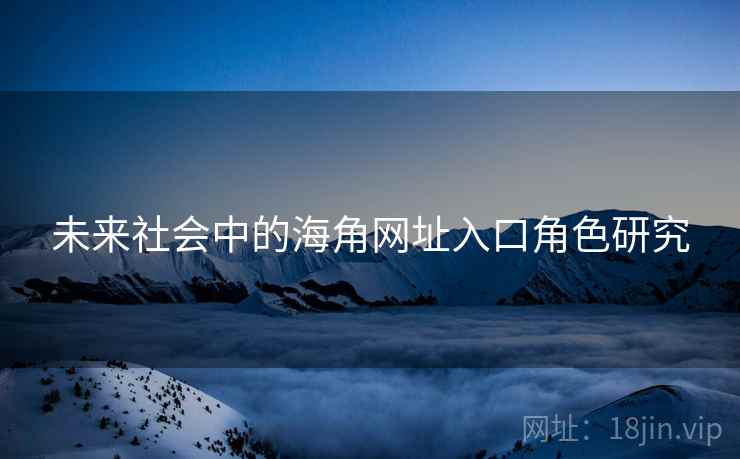 未来社会中的海角网址入口角色研究
